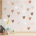 Adesivi murali a cuore fai-da-te beige e rosa per decorazione cameretta dei bambini - Cuori Acquerello (KL-D020) / Grande
