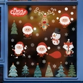 Christmas window stickers set featuring Santa, reindeer and trees for holiday glass decor - SD-04