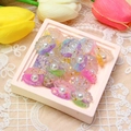 Accessoires de coquillage en résine macaron avec perles et paillettes d'étoiles - 1.9x2.2cm Dégradé Pailleté / Mélange Aléatoire