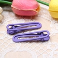 Set of two matte purple U-shaped non-marking hair clips with non-slip teeth for women - Matte Deep Purple