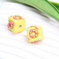 Perline quadrate in silicone giallo con motivo donut per collane e bracciali DIY - 1.6x1.9cm / Giallo