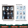 Weihnachtsfensterbilder Set mit 233 Motiven wie Schneemänner, Gnome und Schneeflocken - Blauer Wintergnom-Stil (YCSD140)