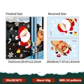 Stickers électrostatiques de Noël avec Père Noël, renne et flocons pour fenêtres - Style Père Noël Et Élan À La Dérobée (YCSD133)