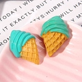 Mintgrüne und gelbe Eiscreme-Anhänger aus Harz für DIY-Schmuck und Handyhüllen - Blaugrüne Einfarbige Eistüte