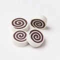 Ivory cylindrical marshmallow charm with brown spiral pattern for DIY phone cases - Brown