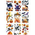 3D Halloween static stickers featuring pumpkin ghost and vampire cartoon characters - Cartoon Halloween Family Portrait Mix