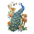 Adesivo murale 3D colorato con pavone e fiori per la decorazione della camera - (SKLT6001) 45cm*60cm