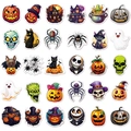 Set mit 30 Cartoon-Halloween-Aufklebern mit Kürbissen, Geistern und schwarzen Katzen - Horror Halloween Aufkleber (HCT0002)