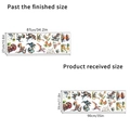 Cartoon dinosaur wall stickers with T-Rex and volcano, size 90x30cm layout specs - Cartoon Dinosaur (KSC-64) / 30x90cm