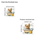 Cute Yorkshire dog bathing in a bathtub waterproof wall sticker KSY-325, 30x30cm size - 30*30cm