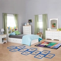 Pegatinas de suelo para juego de rayuela azul con números 1 a 10 para niños - 57*196CM / Azul