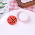 3D basketball resin charms for DIY crafts with realistic texture and flat back surface - Textured Basketball