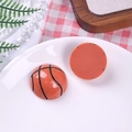 3D orange basketball resin charm with black seam details for DIY creative crafts - Smooth Basketball