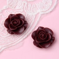 18mm tiefrote Harz-Rosenblüte Flachboden-Cabochon für DIY-Haarnadeln und Schmuckherstellung - Burgunderrot