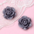 18mm staubige lila Harzrosenblüten für DIY Schmuckherstellung und Haar-Accessoires - Hellviolett