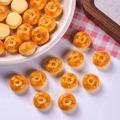 Miniature realistic resin dessert bread model with glossy golden finish for dollhouse decor - Caramel Yolk Pastry