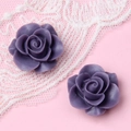 Dunkellila Harzrosen Anhänger für DIY Schmuck und Haarschmuck Handwerk Zubehör 18mm - Violett