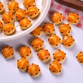 Miniature resin faux bread dessert models in golden brown for DIY dollhouse crafts - Sesame Filled Bread