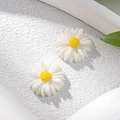 Coppia di ciondoli margherita in resina 12mm per fai-da-te e accessori per gioielli - Bianco