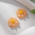 Accesorio margarita de resina melocotón y amarillo para fundas de móvil artesanales - Naranja