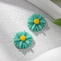 Par de dijes de margaritas de resina verde menta para manualidades y joyería DIY - Rosa y Verde