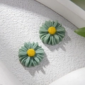 Abalorios margaritas de resina verde Morandi para bisutería DIY y accesorios - Azul grisáceo
