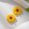 Colgante de margarita de resina amarilla de 12 mm para pendientes DIY y artesanía - Amarillo
