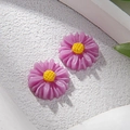 Dos abalorios de margarita de resina morada para manualidades y joyería DIY, 12mm - Púrpura