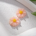 Abalorio de margarita en resina rosa y amarillo para bisutería y manualidades DIY - Rosa Claro