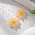 Dos dijes de margaritas de resina crema para la creación de joyas artesanales - Rosa Brillante