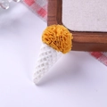 Pendentif cornet de glace en peluche jaune gingembre avec base en résine pour bricolage - Glace à la Boule Marron