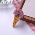 Accessoire de cornet de glace en tissu plissé violet rose pour bricolage et coiffure - Glace à la Boule Pourpre