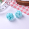 Fleurs pompons en dentelle maille bleu clair 2,5cm pour accessoires cheveux DIY - Pompon bleu
