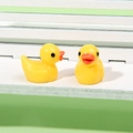 Miniature yellow resin duck figurines for DIY jewelry and crafts with glossy finish - No.4 Duck / Yellow