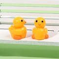 Pair of bright yellow resin duck charms with orange beaks for DIY crafts and jewelry - Style 2 Duck / Yellow