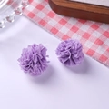 Deux boules de fleurs en dentelle de maille violette pour accessoires de coiffure DIY - Boule de Fleurs Mauve Clair