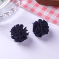 Pompons fleurs en tissu bleu foncé pour accessoires cheveux et décoration de vêtements - Boule de Fleurs Bleu Marine