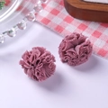 Paire de pompons en tulle rose poudré plissés pour accessoires cheveux DIY - Boule de Fleurs Pourpre