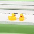 Miniature resin yellow duck figurines with glossy finish for DIY jewelry and crafts - No.6 Duck / Yellow