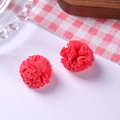 Paire de pompons rouges en dentelle de 2,5 cm pour accessoires de cheveux DIY et mode - Boule de Fleurs Rouge Éclatant