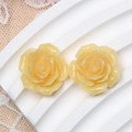 Zweiteiliges Set 19mm cremefarbene Barock-Resin-Rosenblüten für DIY-Schmuckherstellung - 19mm / Pfirsichrosa