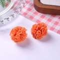 Paire de pompons en tulle orange de 2,5 cm pour accessoires cheveux DIY et vêtements - Boule de Fleurs Orange
