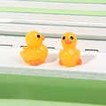 Pair of 3D resin yellow duck pendants for DIY phone accessories and micro landscape decor - Style 3 Duck / Yellow