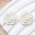 Barock 19mm weiße Harz Rosenblüten Zubehör für DIY Ohrringe und Haarspangen Kunsthandwerk - 19mm / Weiß
