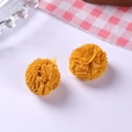 Deux pompons en dentelle maille jaune vif de 2,5 cm pour accessoires cheveux DIY - Boule de Fleurs Jaune Œuf