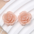 Zwei 19mm hellrosa Harz-Rosenblüten-Anhänger für Vintage DIY Schmuckherstellung - 19mm / Altrosa