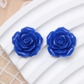 Blaue Harz-Rosenblüte im Barockstil für DIY-Ohrringe und Schmuckzubehör, 19mm - 19mm / Saphirblau