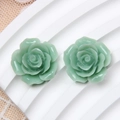 Barocke 19mm mintgrüne Harzrosen für DIY-Ohrringe und Haarschmuck-Zubehör - 19mm / Leuchtgrün