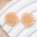 Set aus 2 aprikosenrosa 19mm Harz-Rosenblüten-Anhängern für DIY-Schmuck - 19mm / Wasserrosa