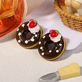 Cute chocolate resin doughnut charms with white cream and berry decor for DIY crafts - Strawberry Donut - Coffee